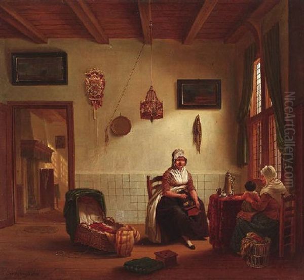 Hollandisches Kucheninterieur Mit Mutter, Grosmutter Und Kleinkind - view 1