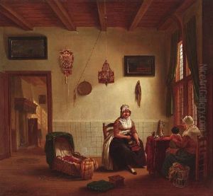 Hollandisches Kucheninterieur Mit Mutter, Grosmutter Und Kleinkind