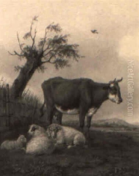 Landschap Met Koe En Schapen - view 1