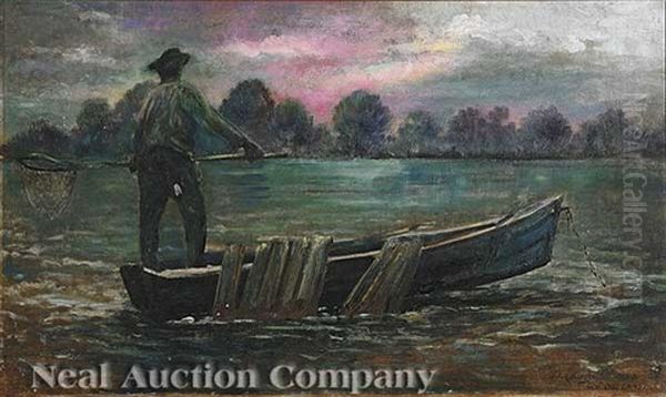 Fisherman In Skiff - view 1