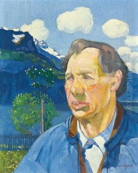 Berner Bauer Vor Seelandschaft (bernese Farmer In Front Of Lakescape) - view 1