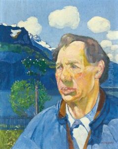 Berner Bauer Vor Seelandschaft (bernese Farmer In Front Of Lakescape)