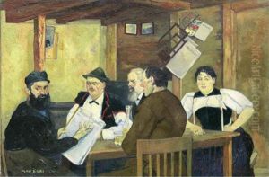 Brienzer Bauern In Wirtsstube by Max-Alfred Buri