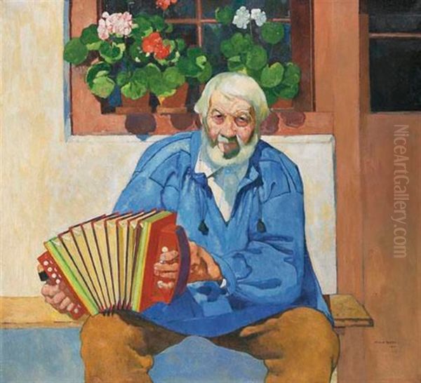 Alter Mann Mit Handorgel - view 1