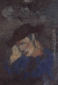 Portratstudie Eines Bauern In Blauer Bluse Portratstudie Eines Bauern In Blauer Bluse