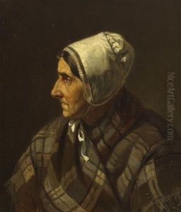 Head Of Old Woman by Augustus Nicolas Burke