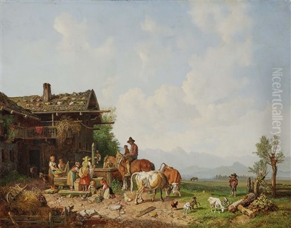 Farmhouse With Fountain - view 1
