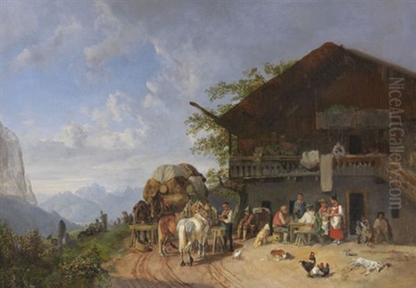 Rast Vor Einem Gasthof In Den Bergen - view 1