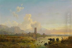 Campagnalandschaft Mit Wasserbuffeln