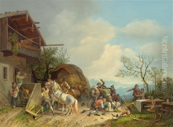 Rauferei Vor Einem Wirtshaus - view 1
