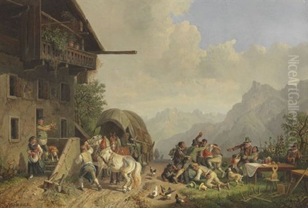 Rauferei Vor Einem Wirtshaus - view 1