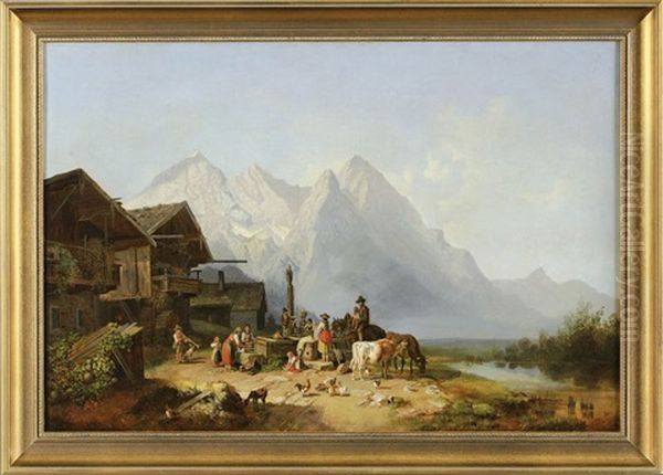 Am Dorfbrunnen Im Gebirge - view 1