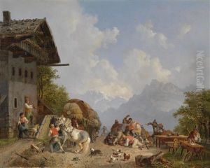 Rauferei Vor Einem Wirtshaus