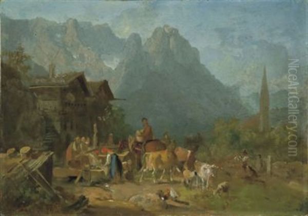 Gebirgsdorf Mit Brunnen - view 1