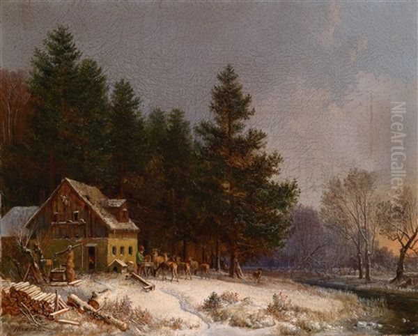 Wildfutterung In Einer Romanischen Winterlandschaft - view 1