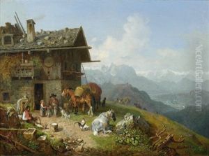 Halte Devant Un Chalet