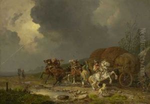 Heuwagen Im Gewitter