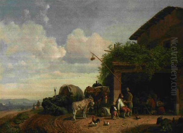 Hirten Machen Mit Ihren Tieren Rast In Einer Osteria - view 1