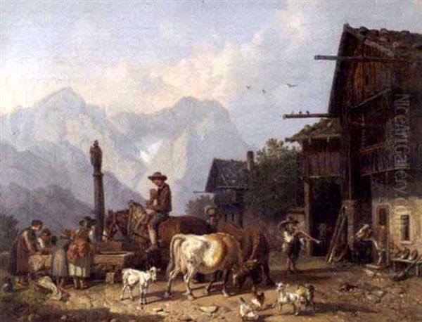 An Alpine Village Scene - view 1