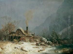 Schmiede Im Winter by Heinrich Buerkel