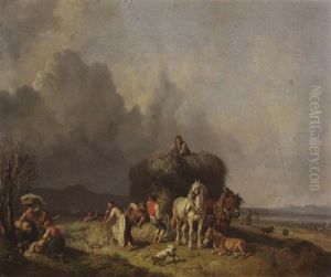 Loading The Hay-wagon by Heinrich Buerkel
