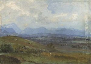 Oberbayerische Voralpenlandschaft by Heinrich Buerkel