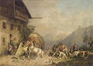 Rauferei Vor Einem Wirtshaus (brawl By An Inn)