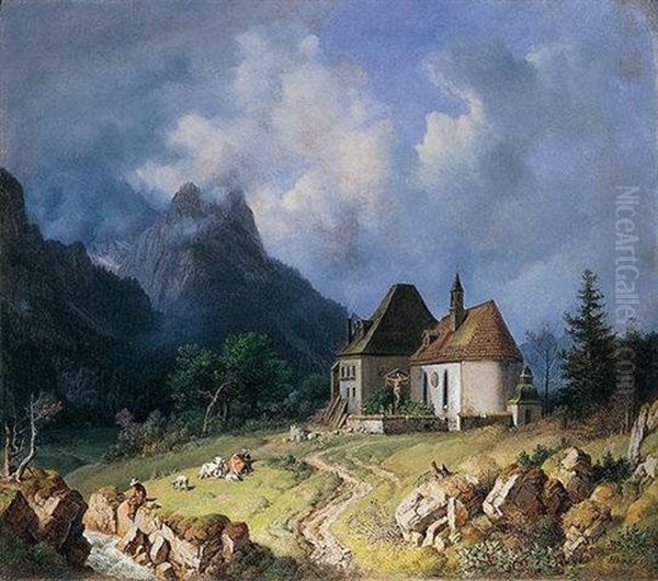Das Kirchlein Von Hinterriss (the Little Church At Hinterriss) - view 1