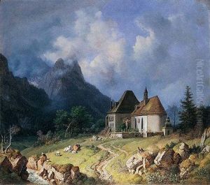 Das Kirchlein Von Hinterriss (the Little Church At Hinterriss) by Heinrich Buerkel