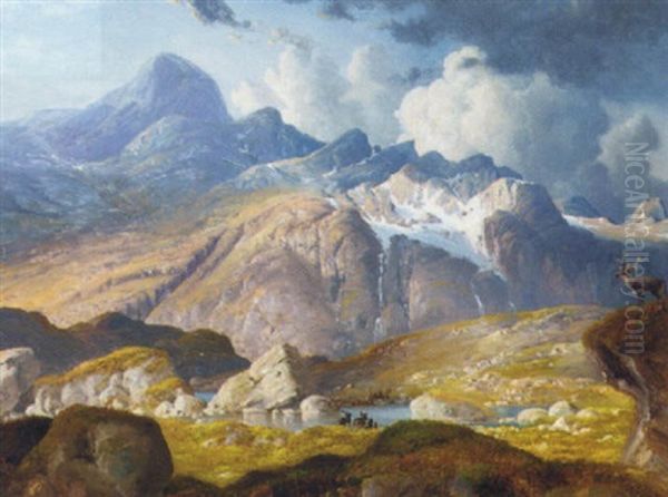 Deer In A Mountainous Landscape - view 1