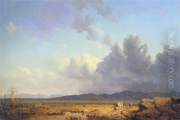 Herder With Her Cattle In A Mountainous Landscape - view 1