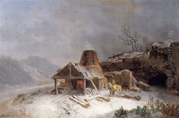 Ein Kalkofen In Winterlandschaft - view 1