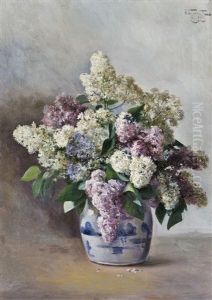 Lilacs In A Pot by Fedor Karlovich Burkhardt