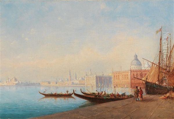 Venice At Night And Gondolas Before The Piazzetta - view 1