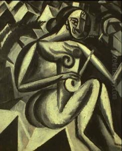 Femme A La Mandoline by Vladimir Davidovich Burlyuk