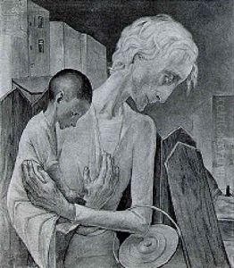 Bettlerin Mit Kind by Fritz Burmann