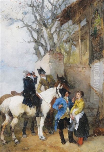Figures Outside A Tavern - view 1