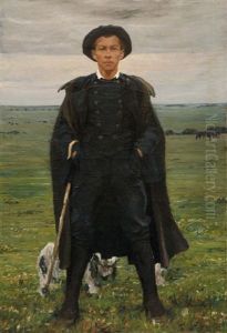 Portrait Of A Sheperd by Ernst Burmester