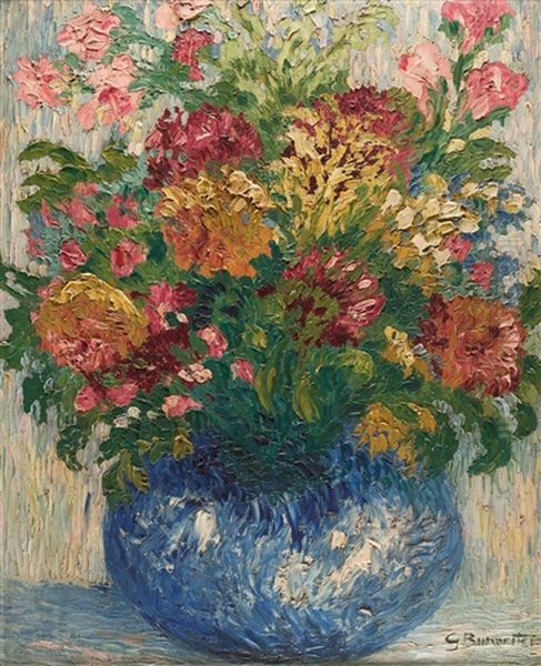 Blumen In Blauer Vase - view 1