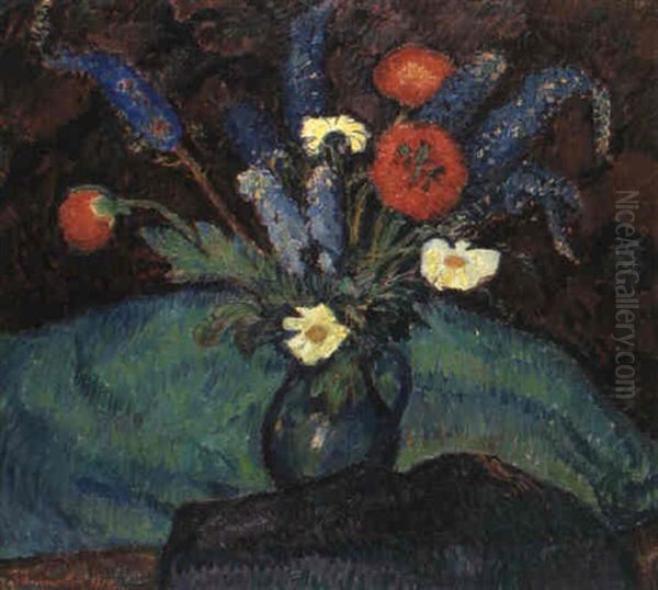 Blumenstilleben Mit Rittersporn Und Mohn - view 1