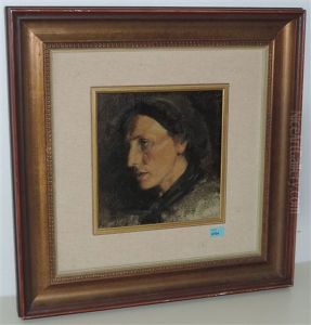 Portraitstudie Einer Bauersfrau Portraitstudie Einer Bauersfrau