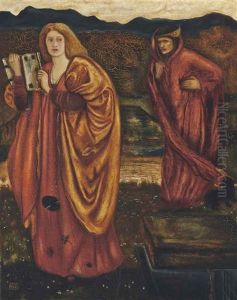 Merlin And Nimue From 'le Mor Te D'arthur' by Edward Burne-Jones
