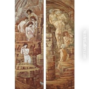 Hill-fairies (pair) by Edward Burne-Jones