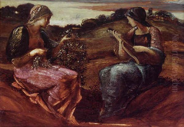 Two Seated Female Figures In A Landscape - view 1