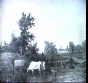 Landscape With Cattle Watering And A Goat Landscape With Cattle Watering And A Goat