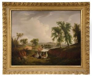 Picnic In A Lakeside Swale by Thomas Mickell Burnham