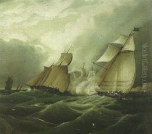 An English Cutter Giving Chase To A Smuggler
