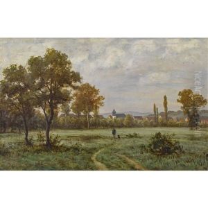 Weite Landschaft Mit Stadt Weite Landschaft Mit Stadt