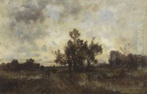 Moorlandschaft Mit Wandernder Bauernfamilie by Karl Peter Burnitz