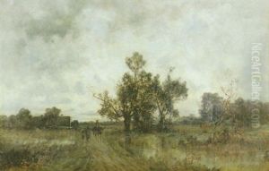 Zwei Fussganger Sowie Ein Reiter Auf Dem Pferd Im Gesprach Auf Einem Kleinen Damm Zwei Fussganger Sowie Ein Reiter Auf Dem Pferd Im Gesprach Auf Einem Kleinen Damm